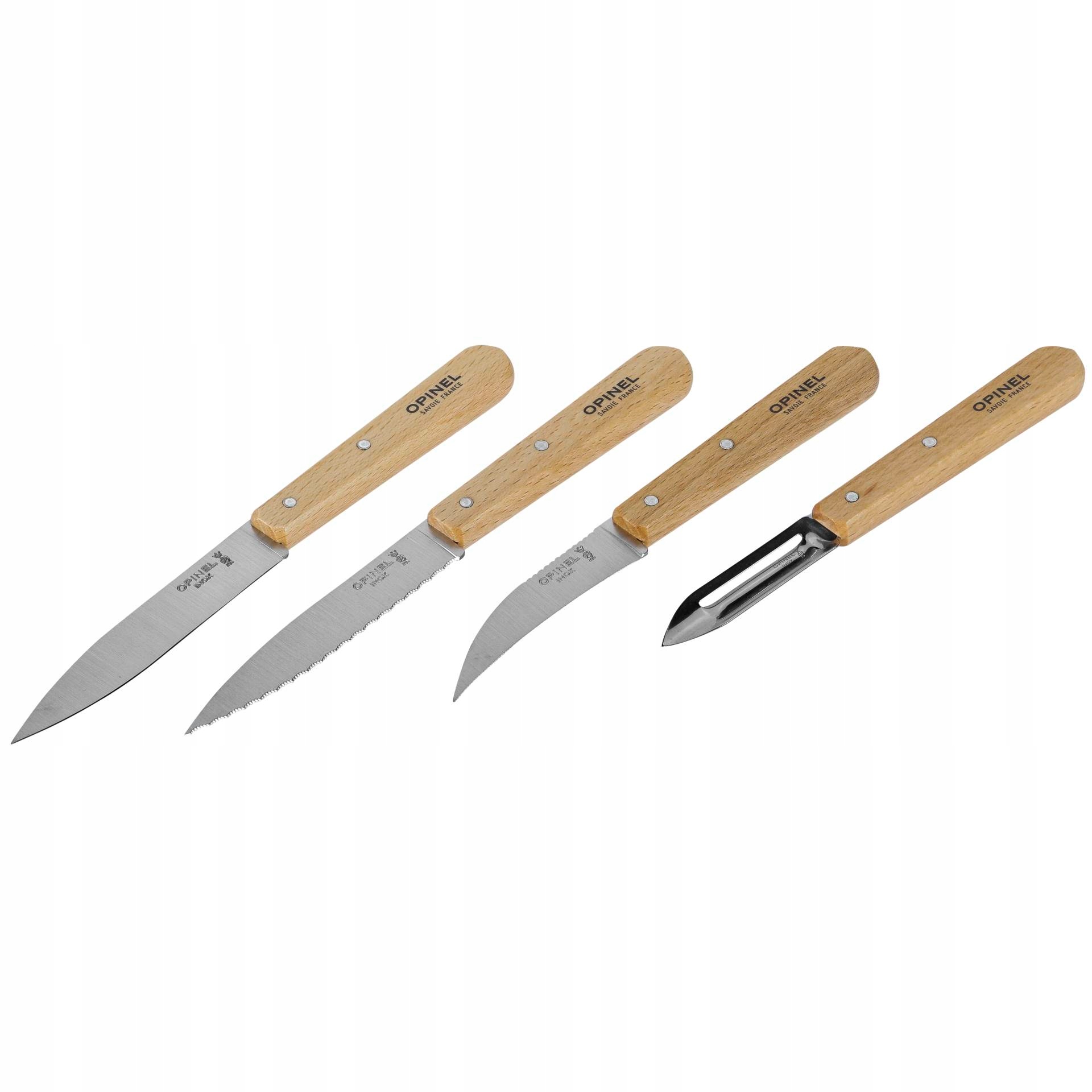 Opinel sada kuchyňských nožů 4-dílná, dřevěná rukojeť