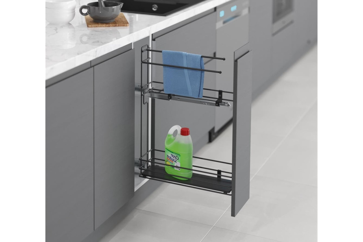 Cargo do skříňky 25 antracit Na Ručníky tandem blum plný boční výsuv pravý