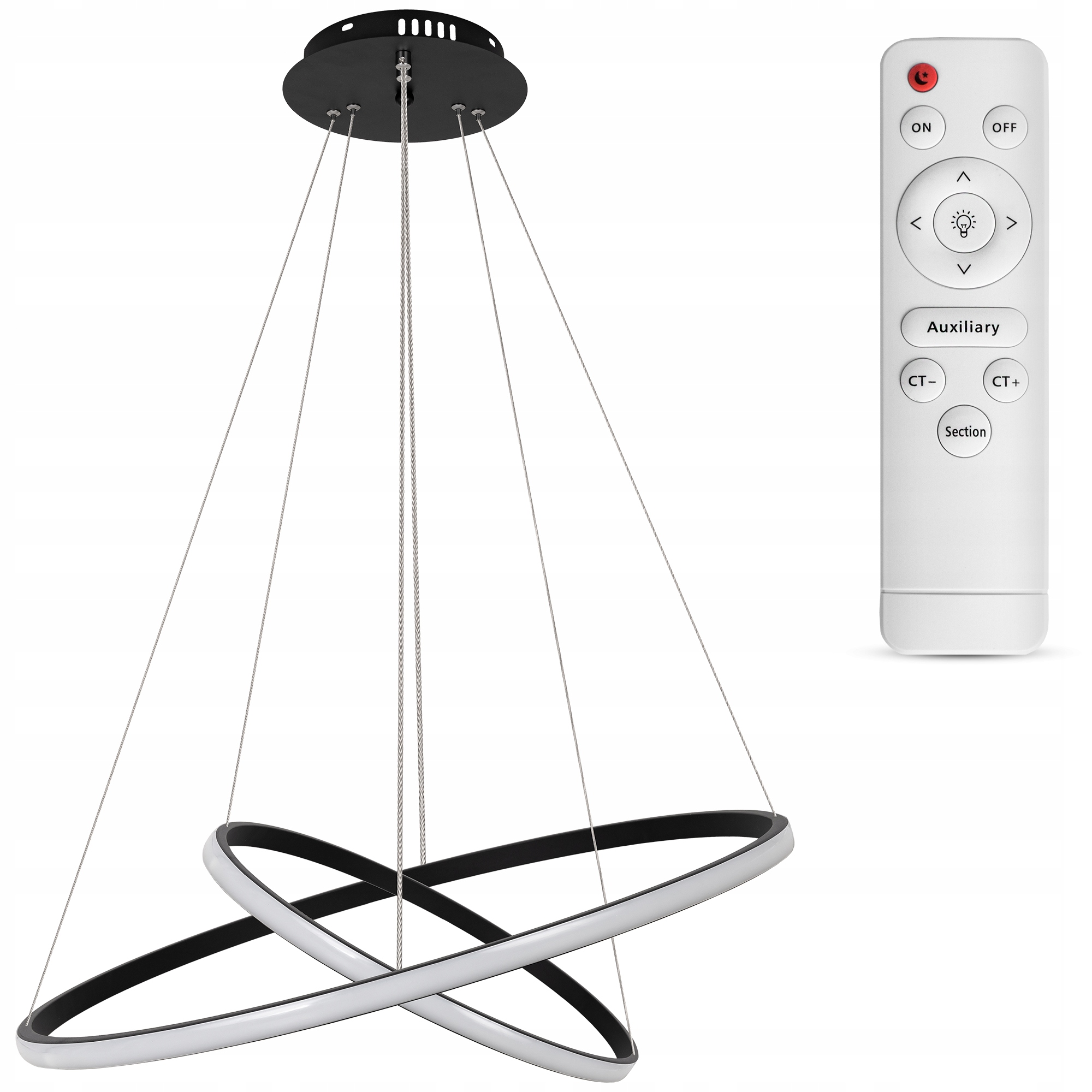 

Lampa Wisząca Led Modern Ring 60cm Żyrandol Pilot