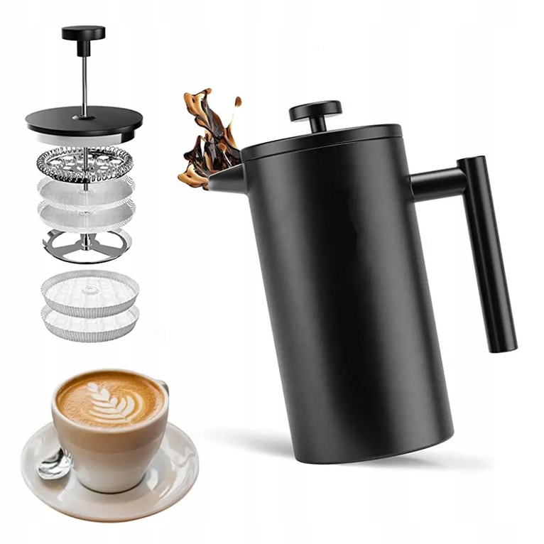 Zaparzacz Do Herbaty Kawy Stal Tłokowy Dzbanek French Press Kawiarka Termos