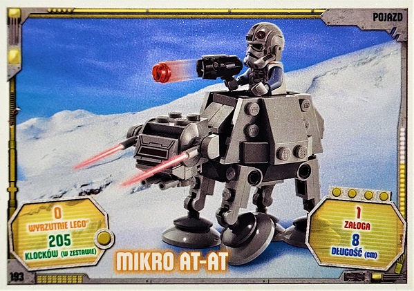 Lego Star Wars Karta Pojazd Seria 3 nr 193