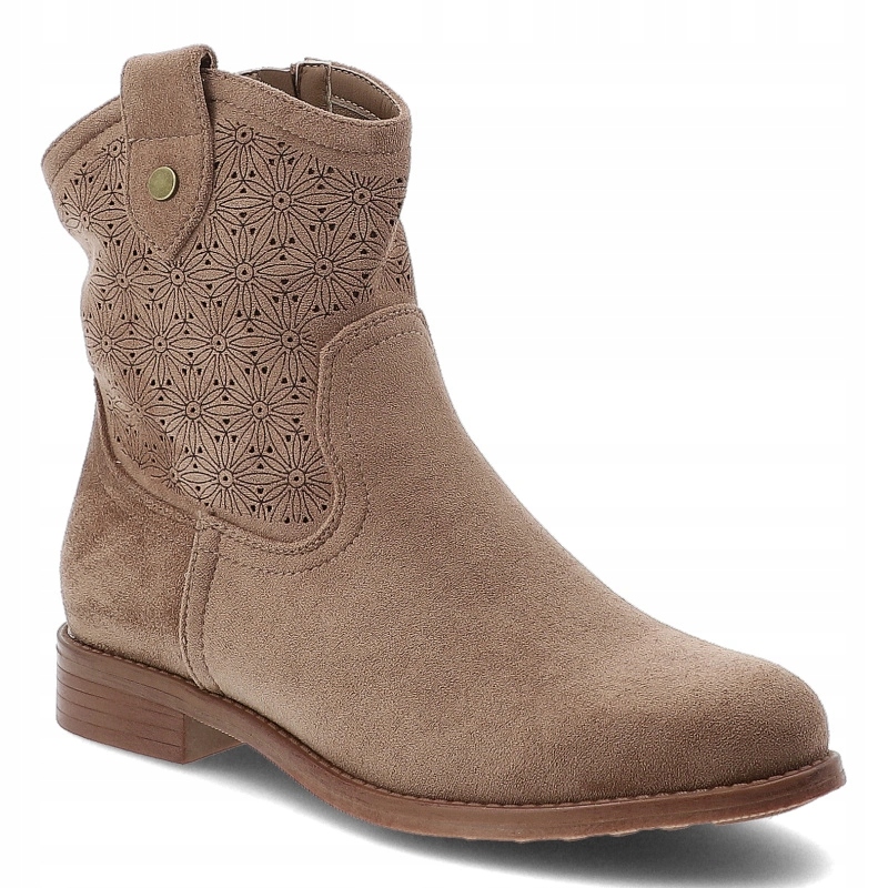 S.Barski dámské kotníkové boty s plochým podpatkem HY61-8025 Coffe vel. 41