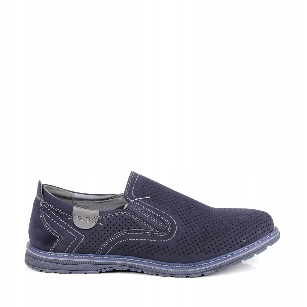iButy Pánské Mokasíny Boty Nazouvací Polobotky Ažurové Tmavě Modré Pohodlné Lehké