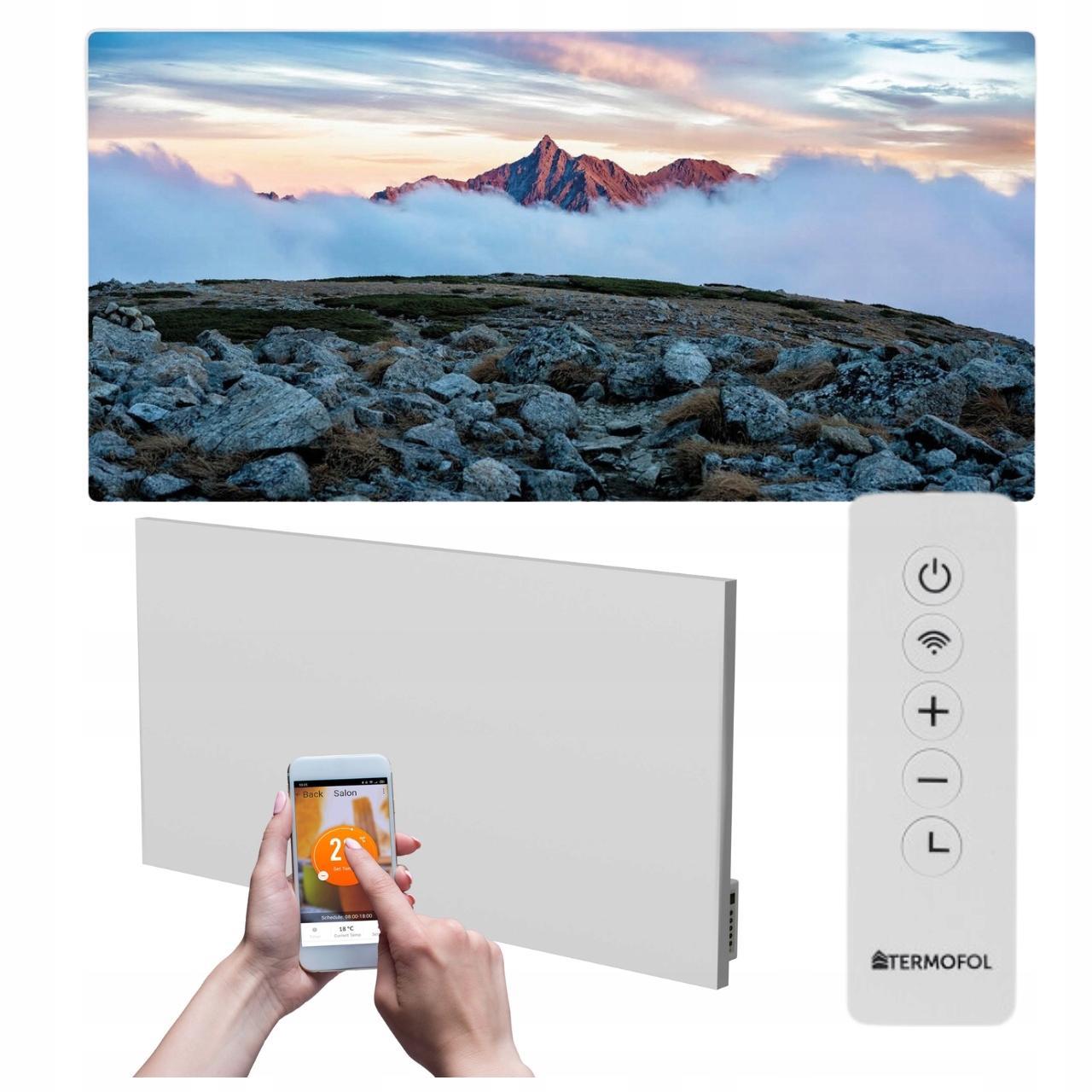 Infračervený obrazový ohrievač 700 W 120 x 60 cm WiFi