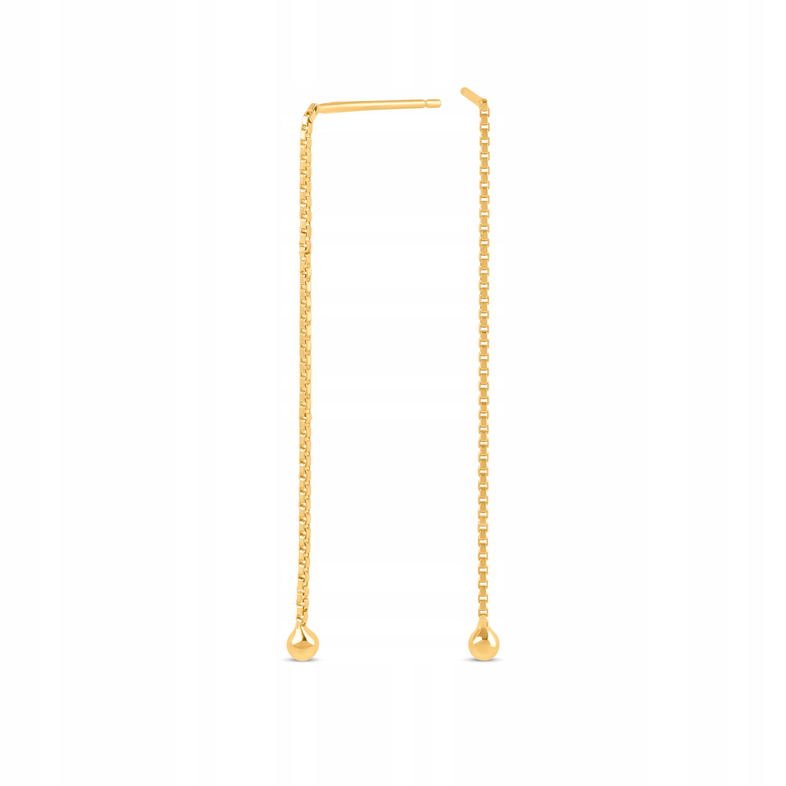 Kolczyki wiszące pozłacane Ania Kruk złote łańcuszki kulki srebro 925