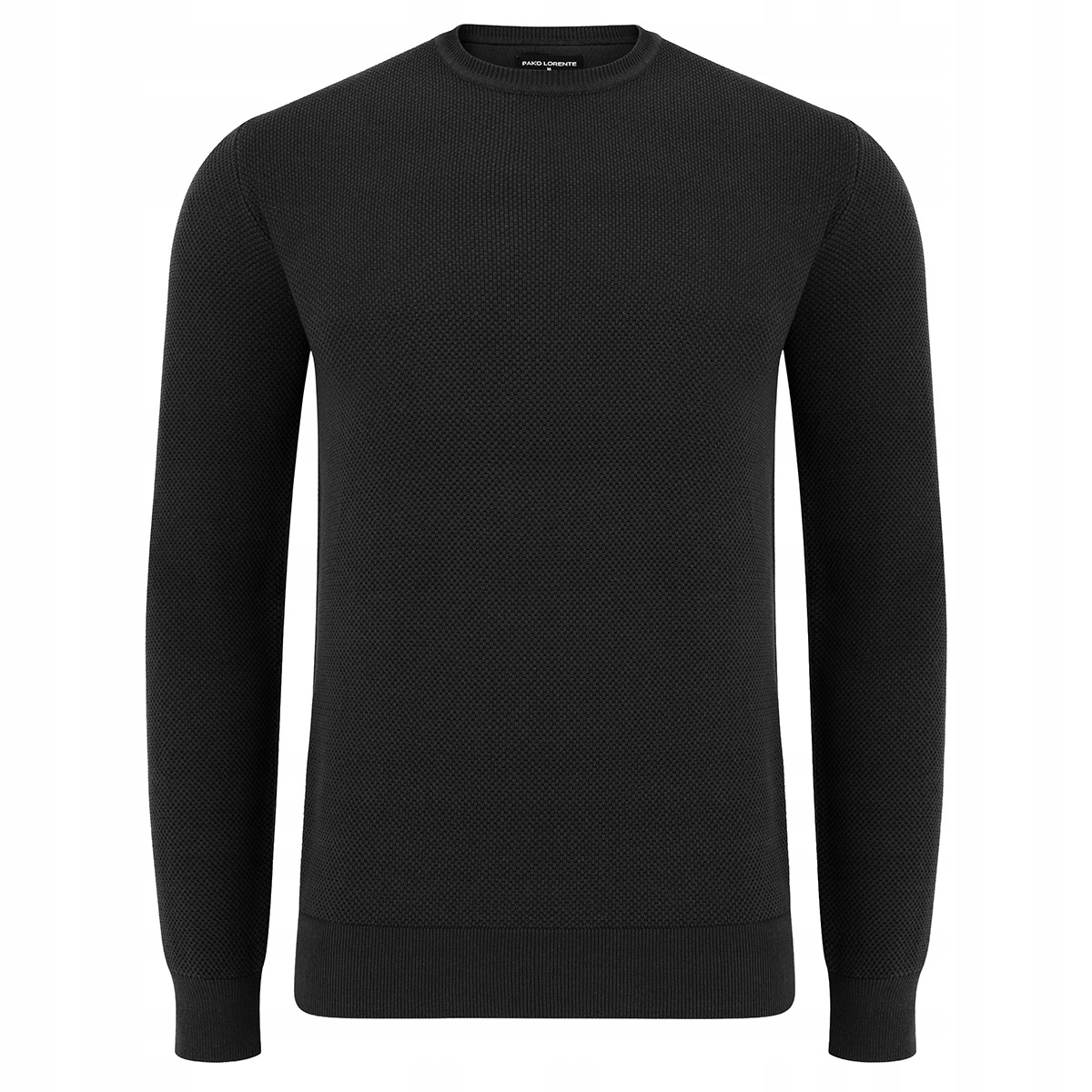 Strukturovaný černý pánský svetr O-neck Pako Lorente vel 3XL
