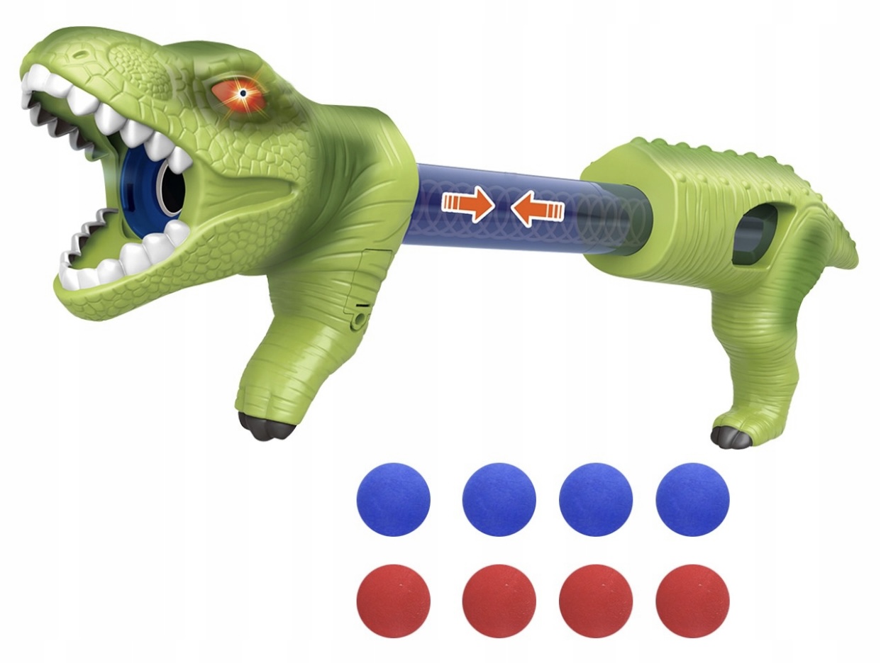

Pistolet dinozaur wyrzutnia na miękkie piłki kulki
