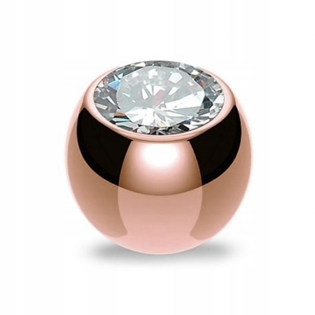 

Stalowa kulka z kryształkiem rose gold 1,2/4