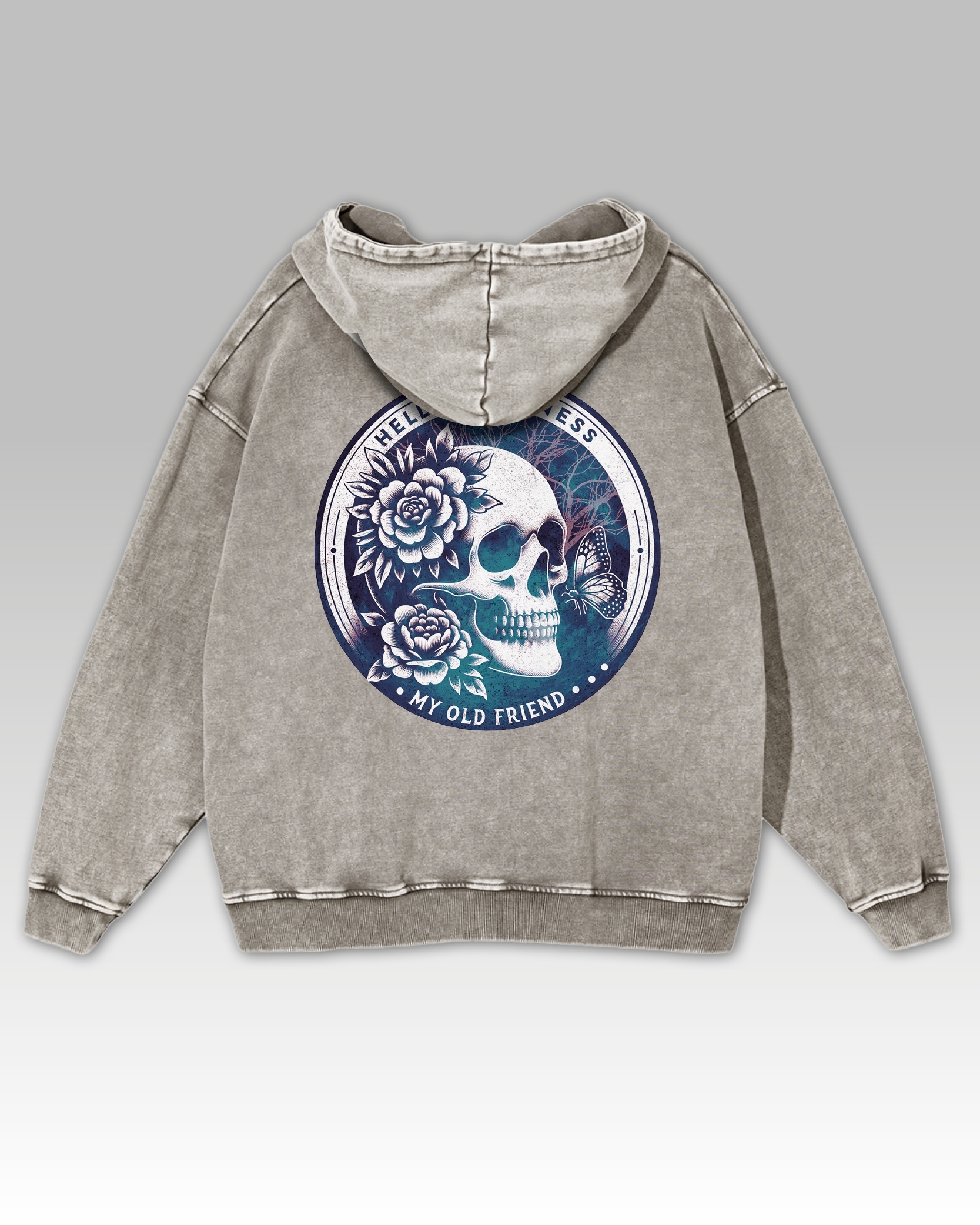 Mikina Hello Darkness My Old Friend Gotická Temná hloubka Šedá M