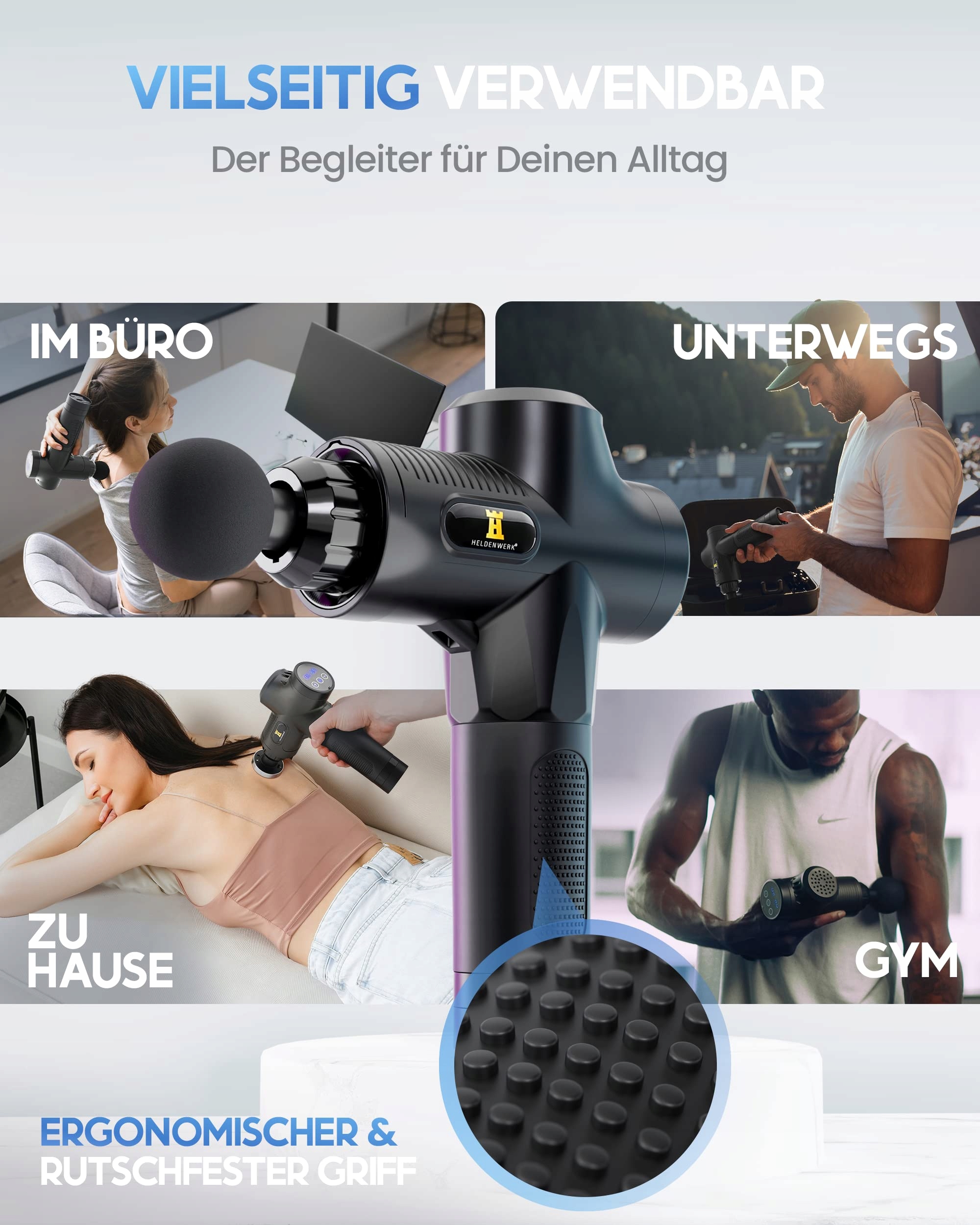 HELDENWERK Pistolet Do Masażu 7 Główki 30 Prędkości USB-C Hitzekopf — miniatura 9