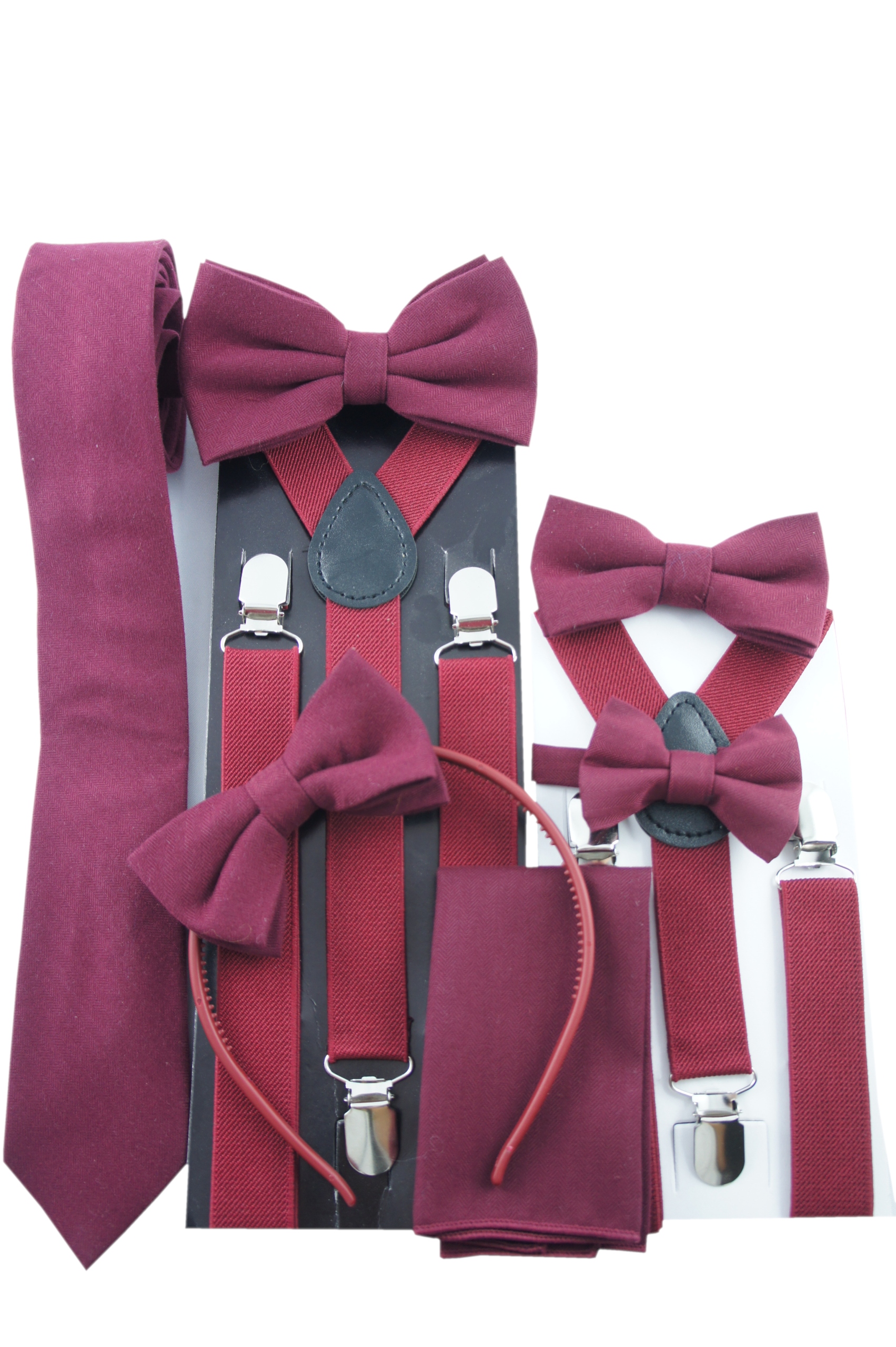 Elegancka matowa muszka chrzest roczek święta ślub Kolor czerwony