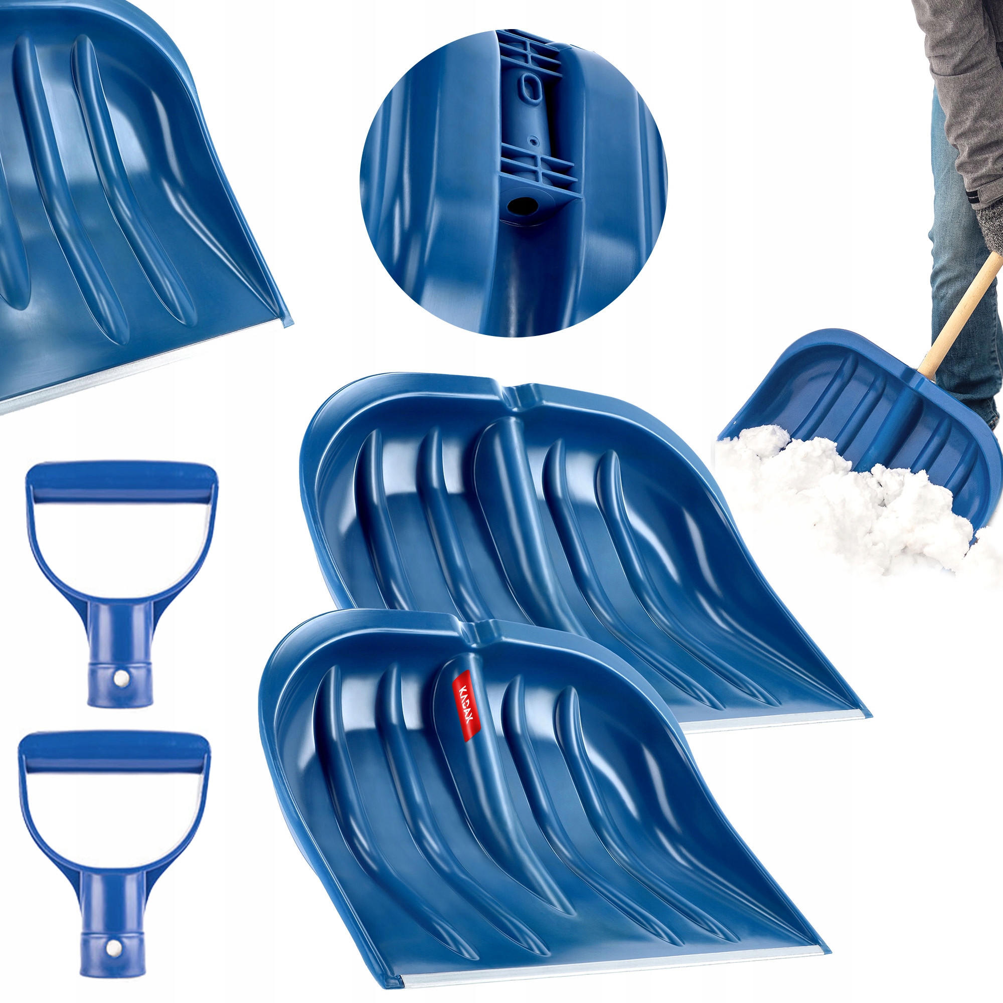 Lopata Na Sníh Bez Násady Na Odklízení Sněhu 49 Cm Plastová 2 ks