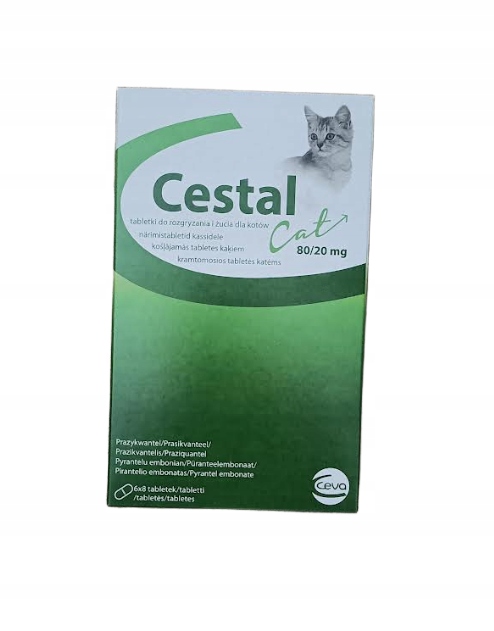 Cestal Cat pudełko tabletki odrobaczające dla kota 48 szt.