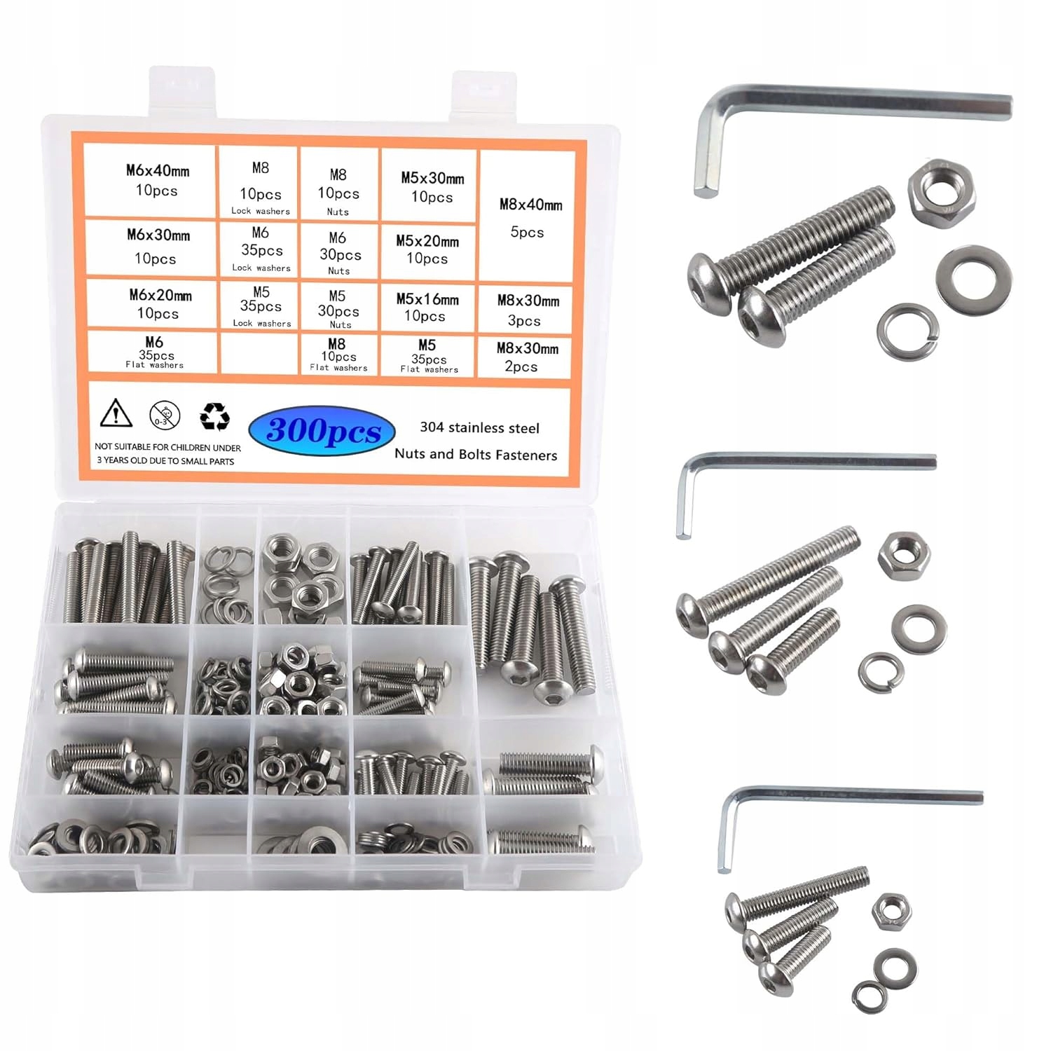 Sada Kovových Šroubů Univerzální Stříbrná Trvanlivá Sada