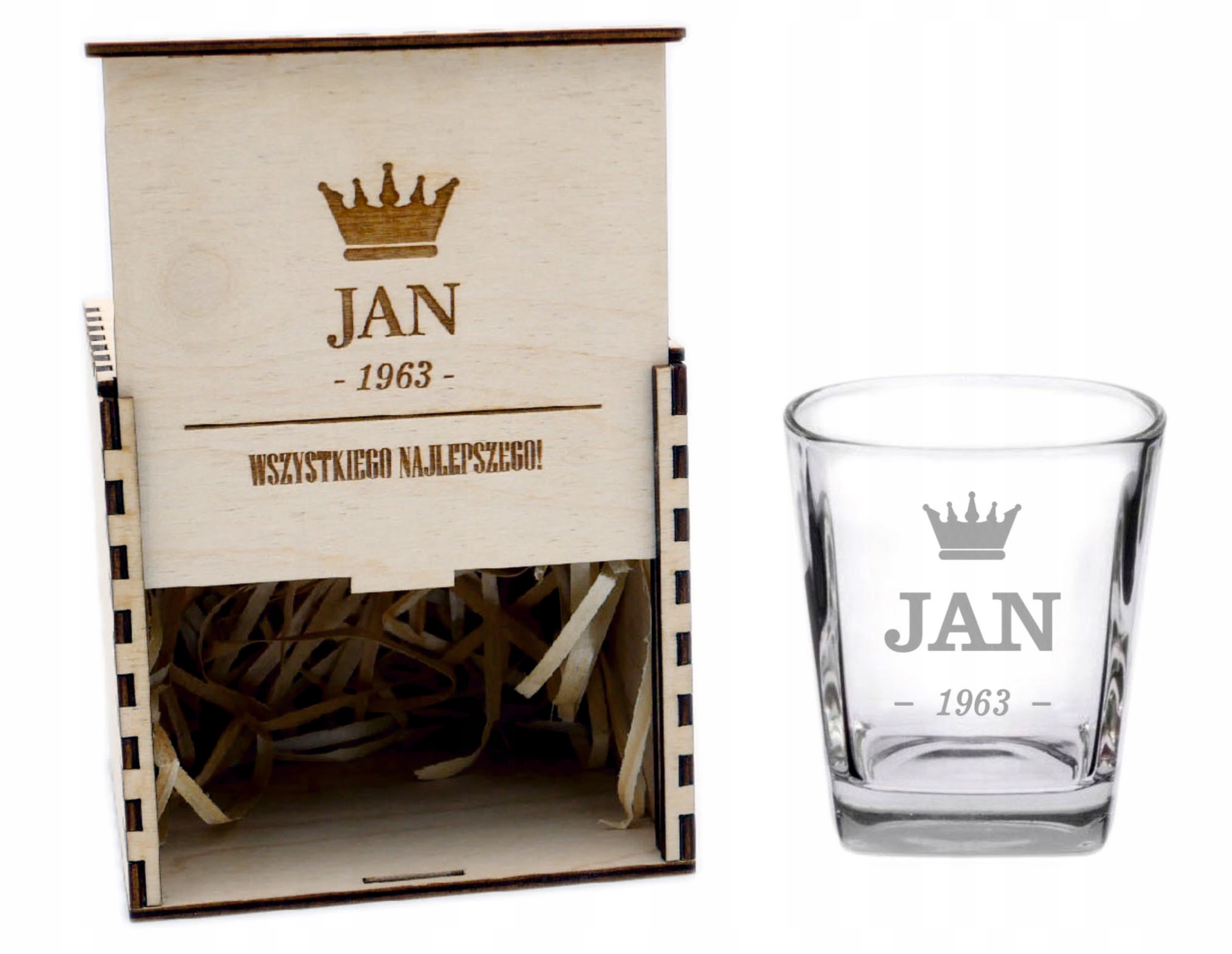 

Box szklanka whisky grawer