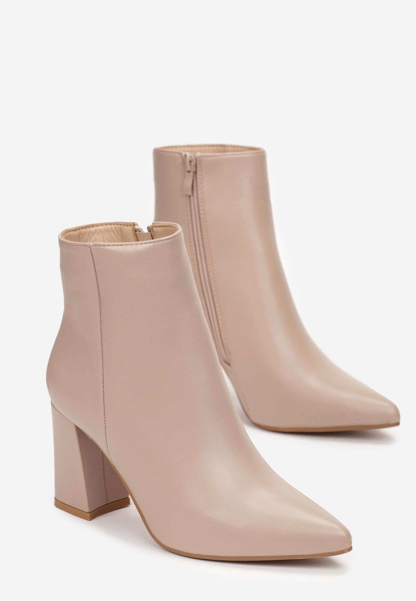 Born2Be Ciemnobeżowe Botki damskie 41 Ekoskóra Rozmiar 41