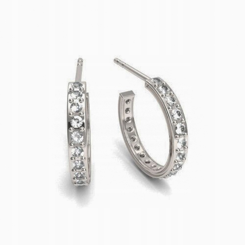 Náušnice s kamínky stříbro rhodiované