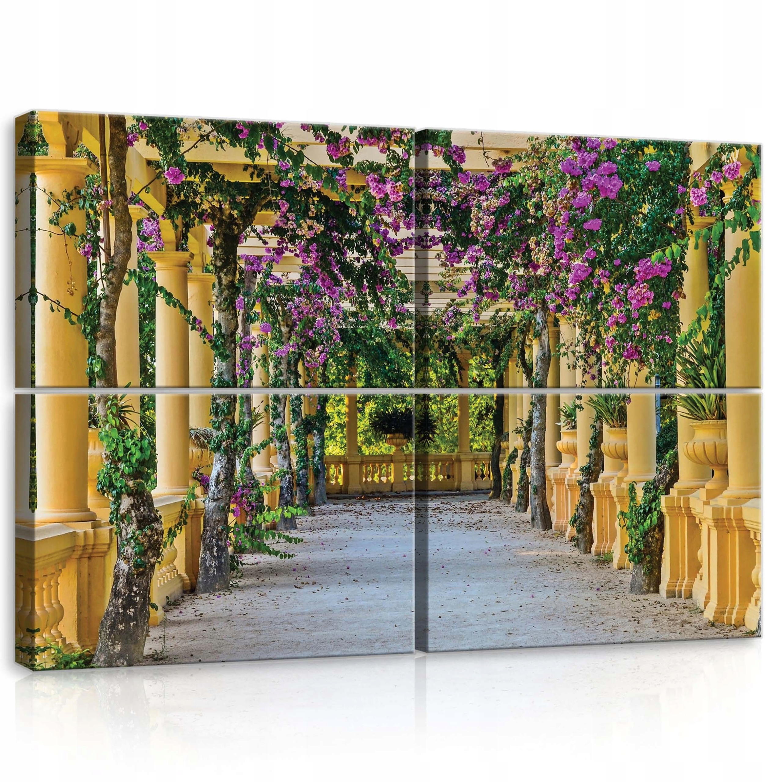 Obraz 120x80 Záhradná cesta pergola stĺpy kvety kvitnutie zelená