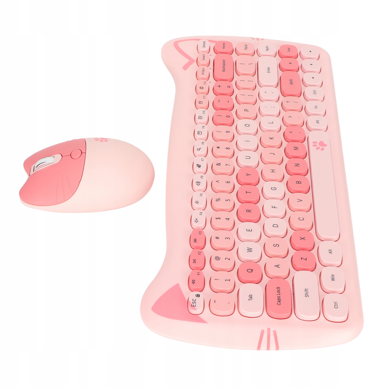 Bezprzewodowa Klawiatura I Mysz W Kształcie Kota Różowy