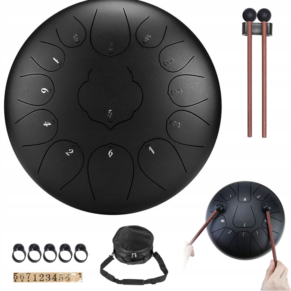 Buben Tongue Drum 10 Palců S 11 Tóny Pro Meditaci A Zábavu