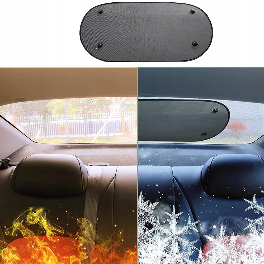 OSŁONA PRZECIWSŁONECZNA DO SAMOCHODU NA TYLNĄ SZYBĘ Z PRZYSSAWKAMI 100*50CM Rodzaj osłona przeciwsłoneczna