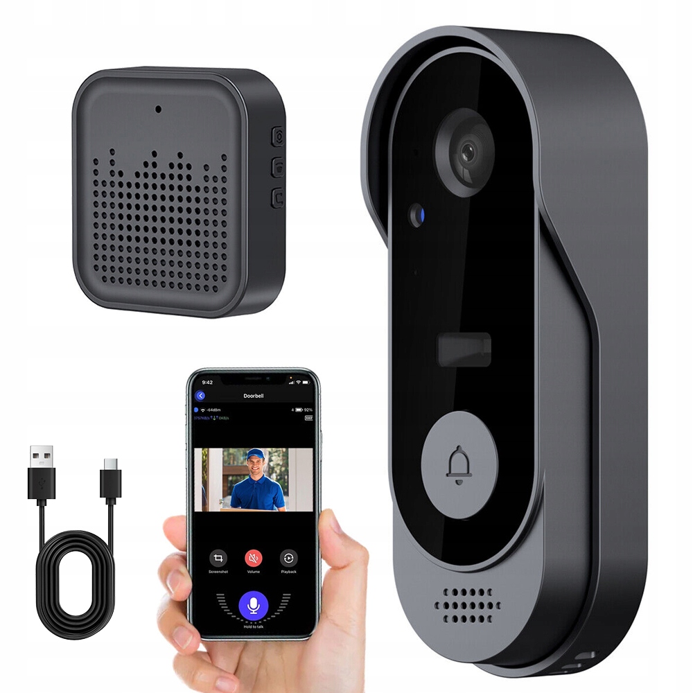 Bezdrátová Videotelefonní Kamera, Kamera A Zvonek, Dveřní Zvonek