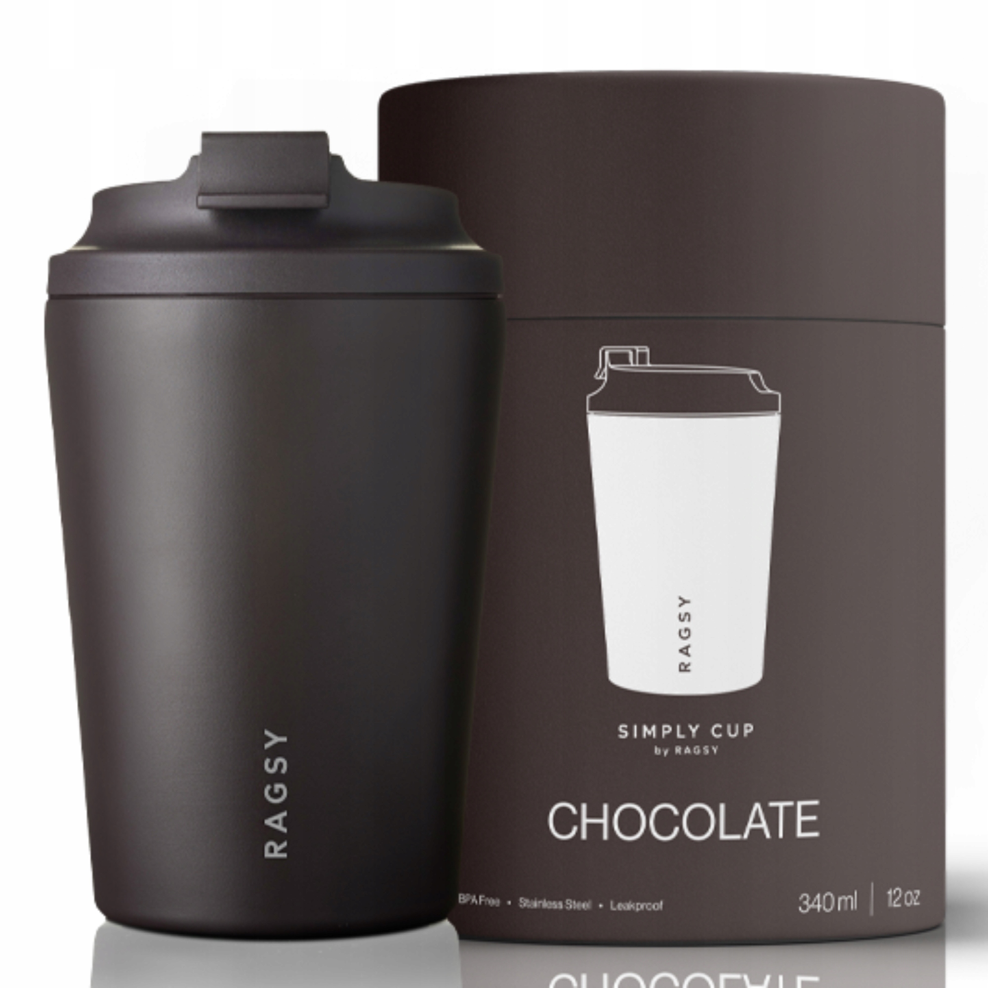 Kubek Termiczny Simply Cup z ceramicznym wnętrzem 340 ml Chocolate