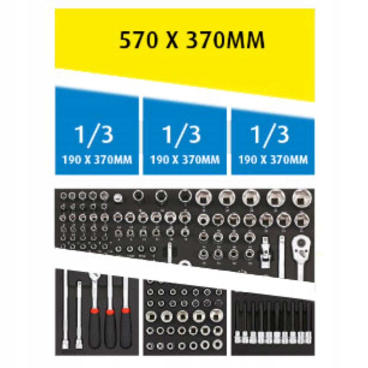 Wkład do wózka Zestaw 9 szt. 6-KĄTNE 190x370mm SON Kod producenta 300908