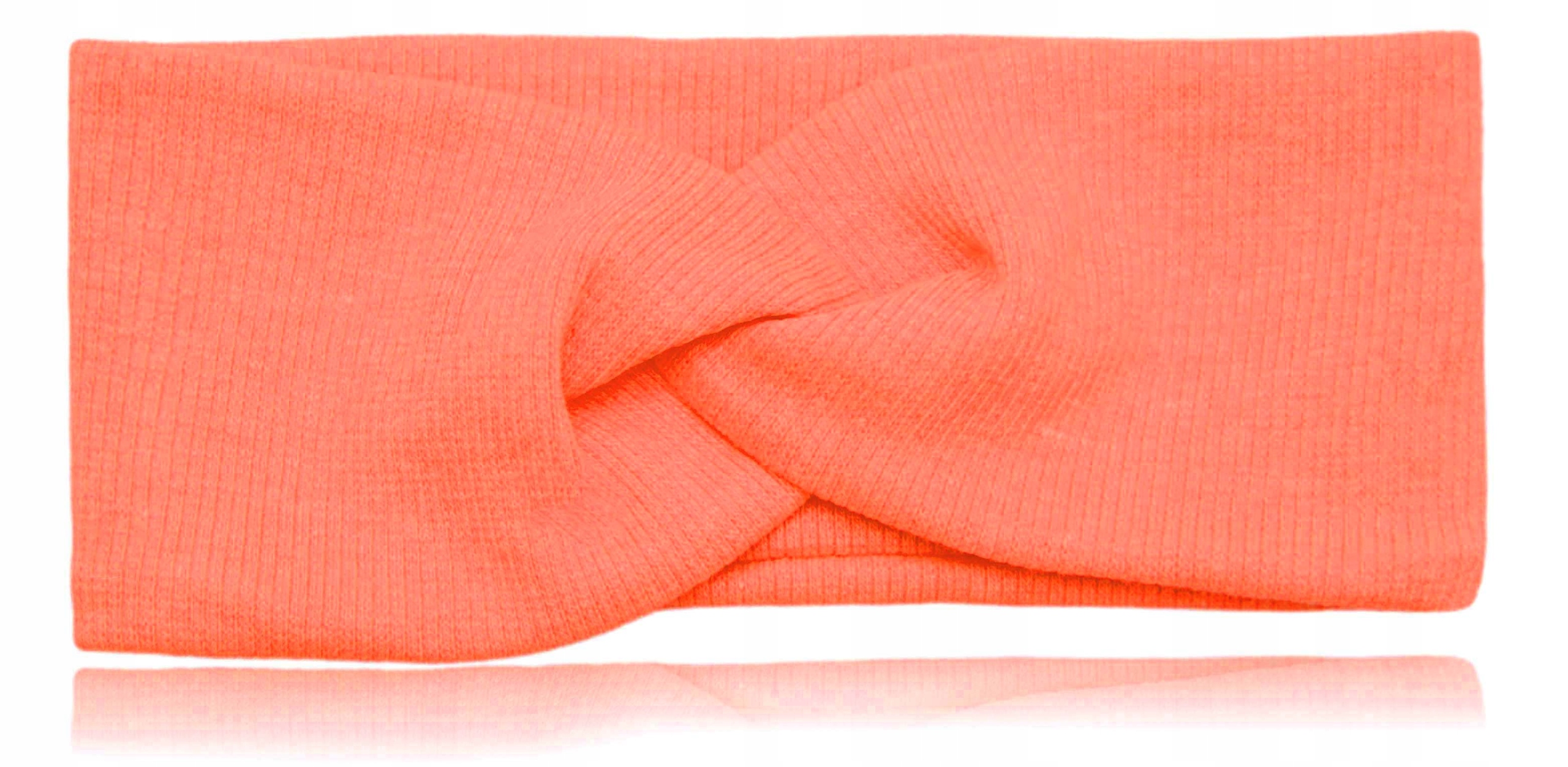 PRZEPLATANA BAWEŁNIANA OPASKA gładka TURBAN prążek