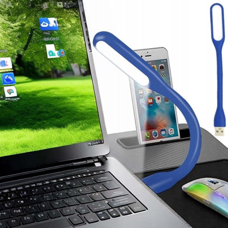 LAMPKA DO USB SILIKON 6 LED ENERGOOSZCZĘDNA DO KOMPUTERA - BLUE EAN (GTIN) 6904219298262