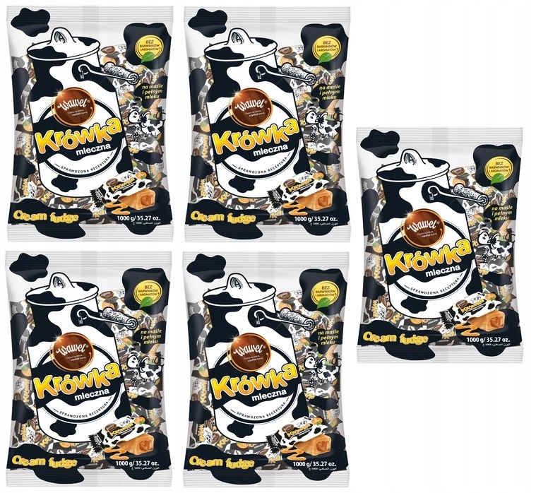 Levně 5x 1kg Wawel Fudge Bonbóny Bonbóny Krówki