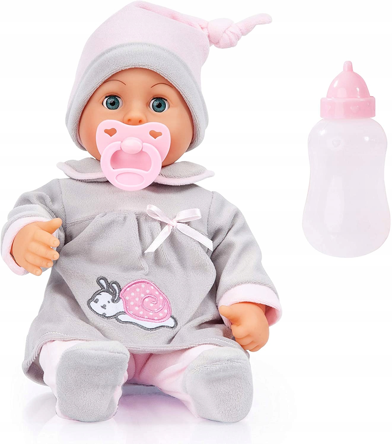 Lalka First Words Baby szara Lalka Zabawka Dla Rocznej Dziewczynki