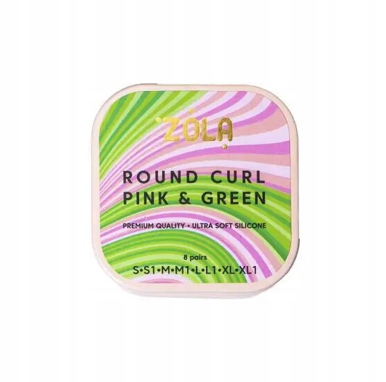 Wałeczki Silikonowe do Laminacji Rzęs Round Curl Pink & Green Zola