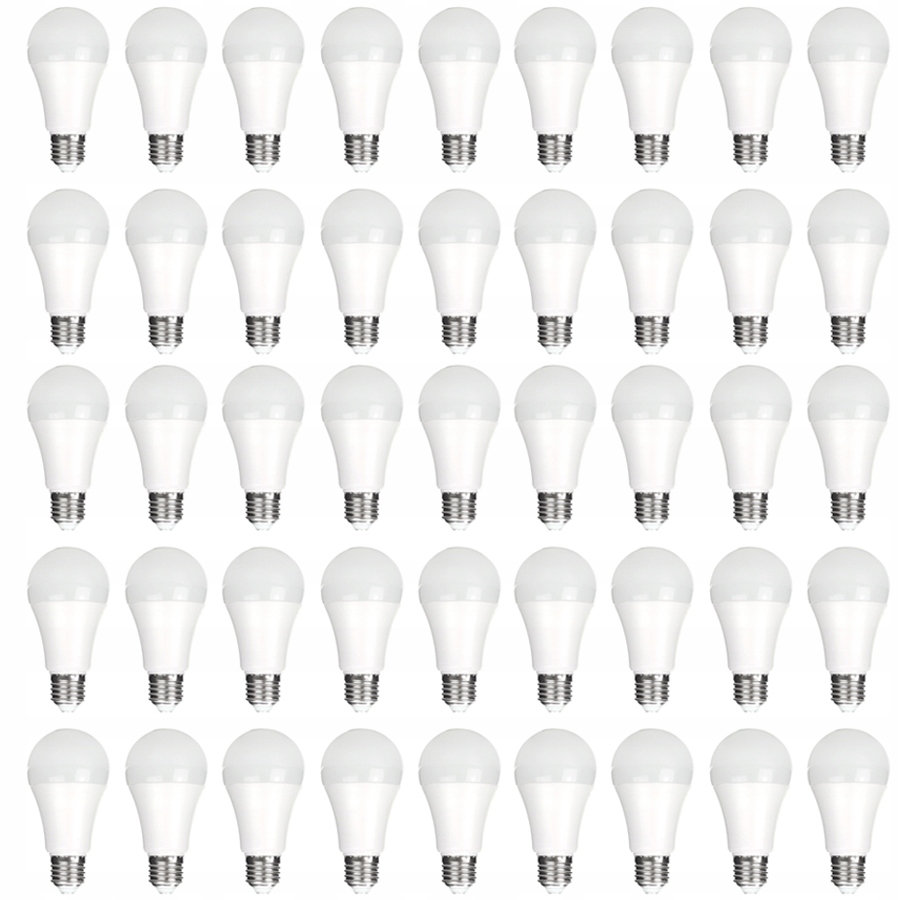 50x Energooszczędna Żarówka Led E27 15W 1200lm 6000K Barwa Biała Zimna