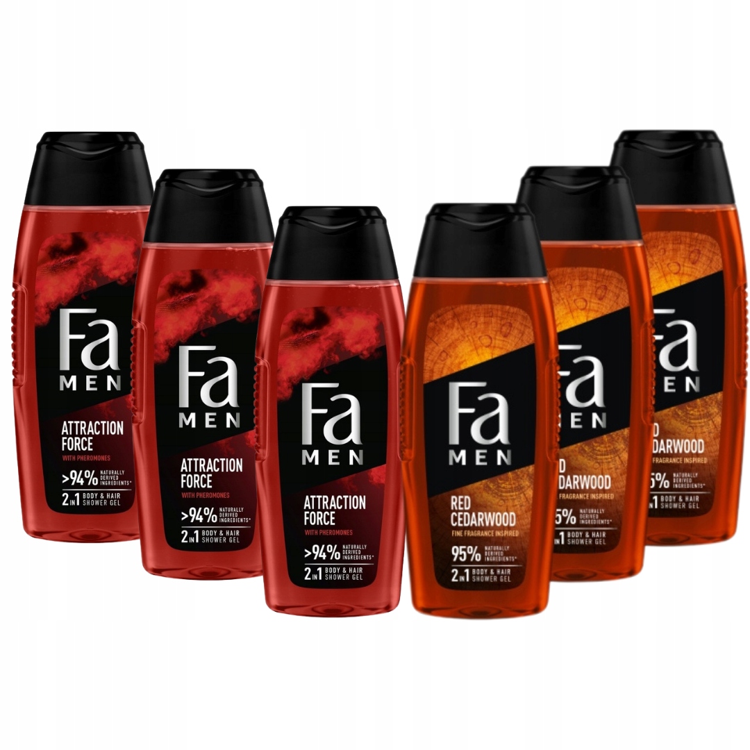 Fa Men Żel pod Prysznic Attraction Force Red Cedarwood Formuła 400ml x6szt
