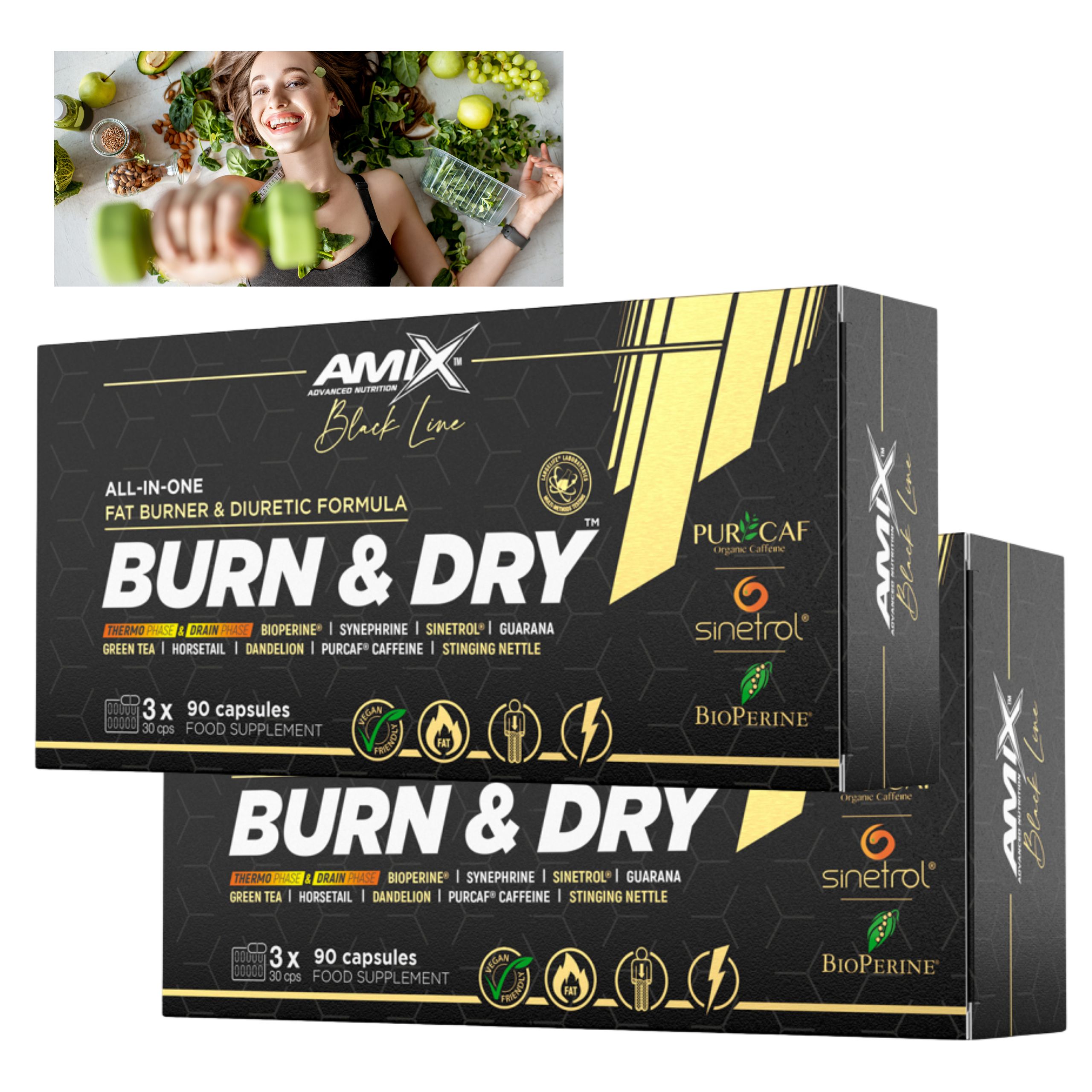 Spalovač Tuků V Kapslích Extrakt z guarany Kofein Bioperin Sinetrol