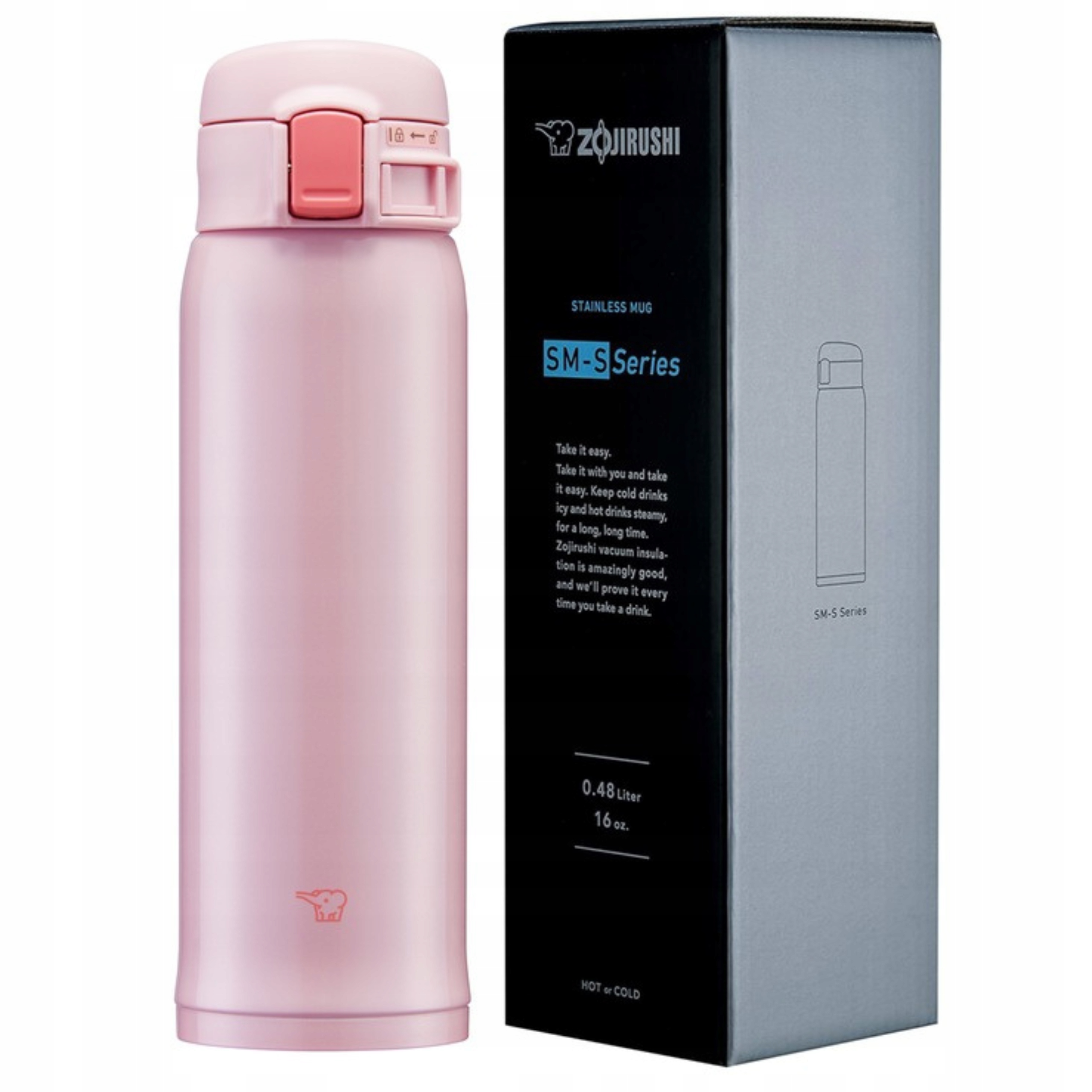 Termohrnek Zojirushi SM-SR48E-PP Termoska na procházku 480 ml Růžová