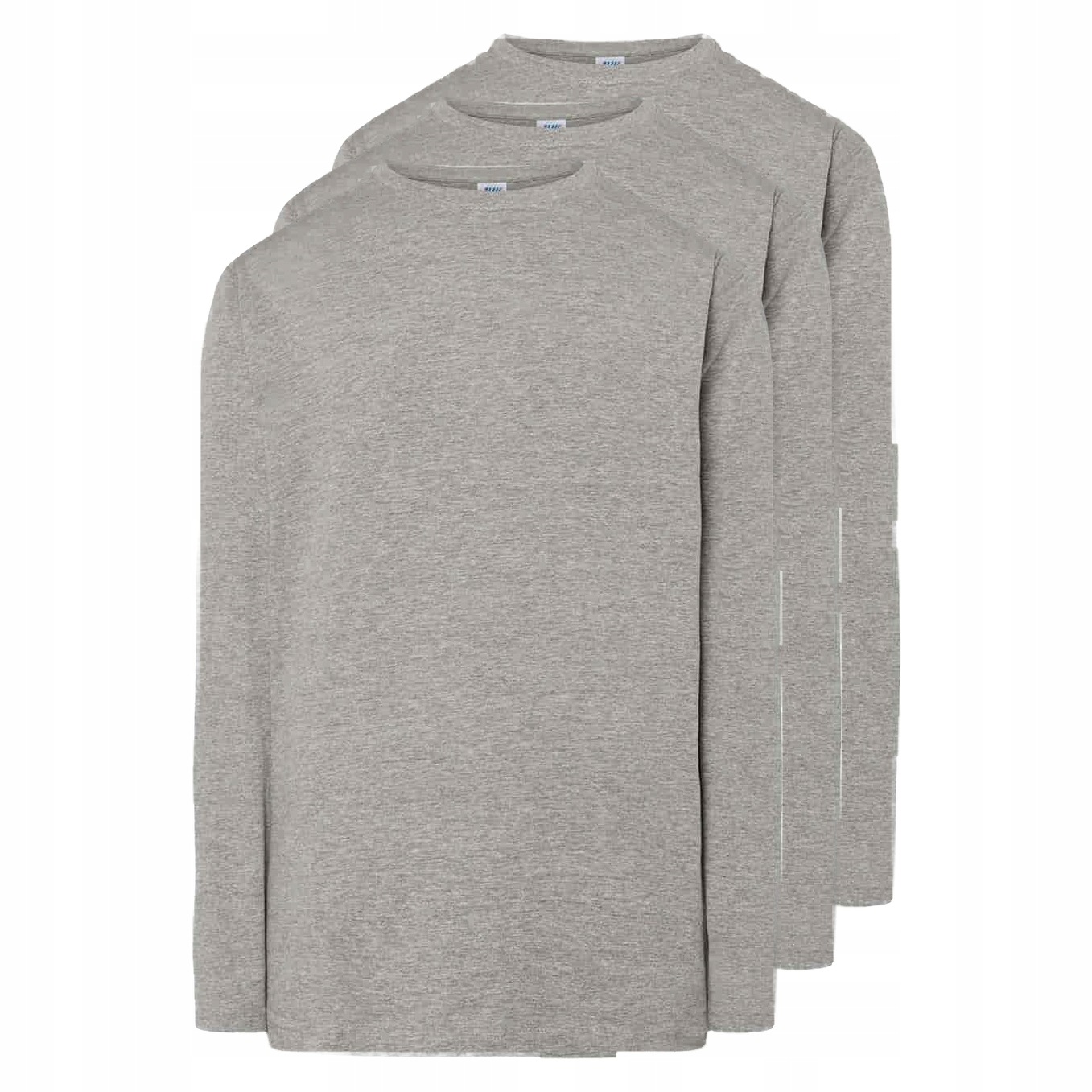 3x Pánské Tričko Jhk TSRA150LS s dlouhým rukávem, šedá melanž, velikost 5XL