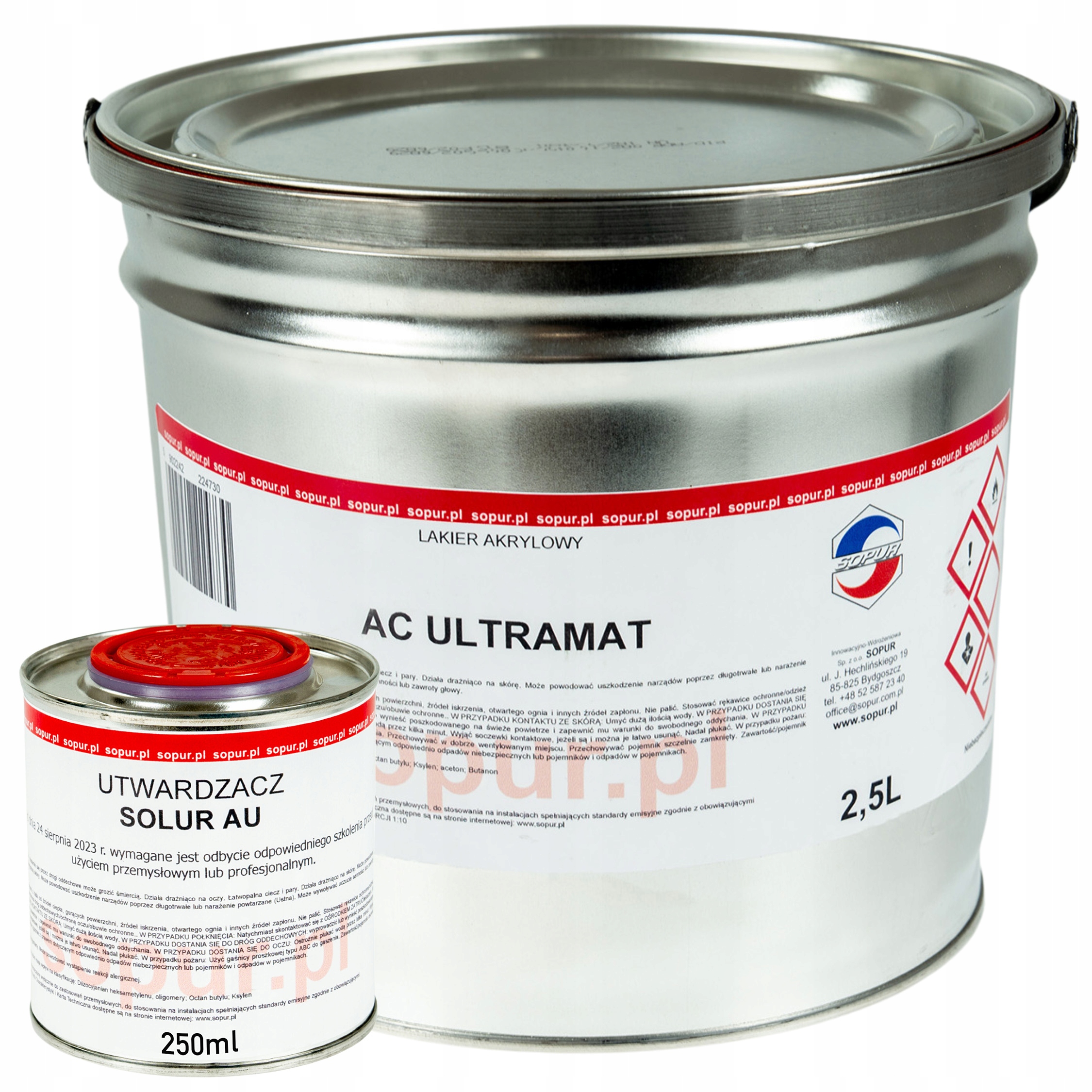 Lakier do mebli Sopur solak Ac bezbarwny ultramat 2,5L efekt surowe drewno