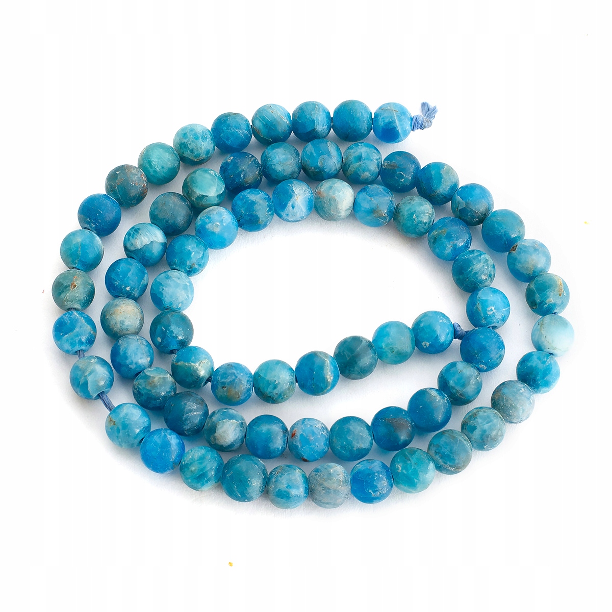 Korálky Přírodní Apatit, Modrá, 5.5-6 mm, 63 ks 38 cm šňůra