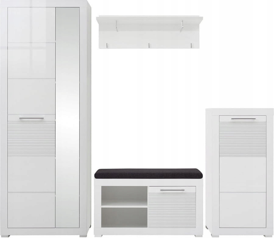 Przedpokój Garderoba Biały Połysk Flames II BRW