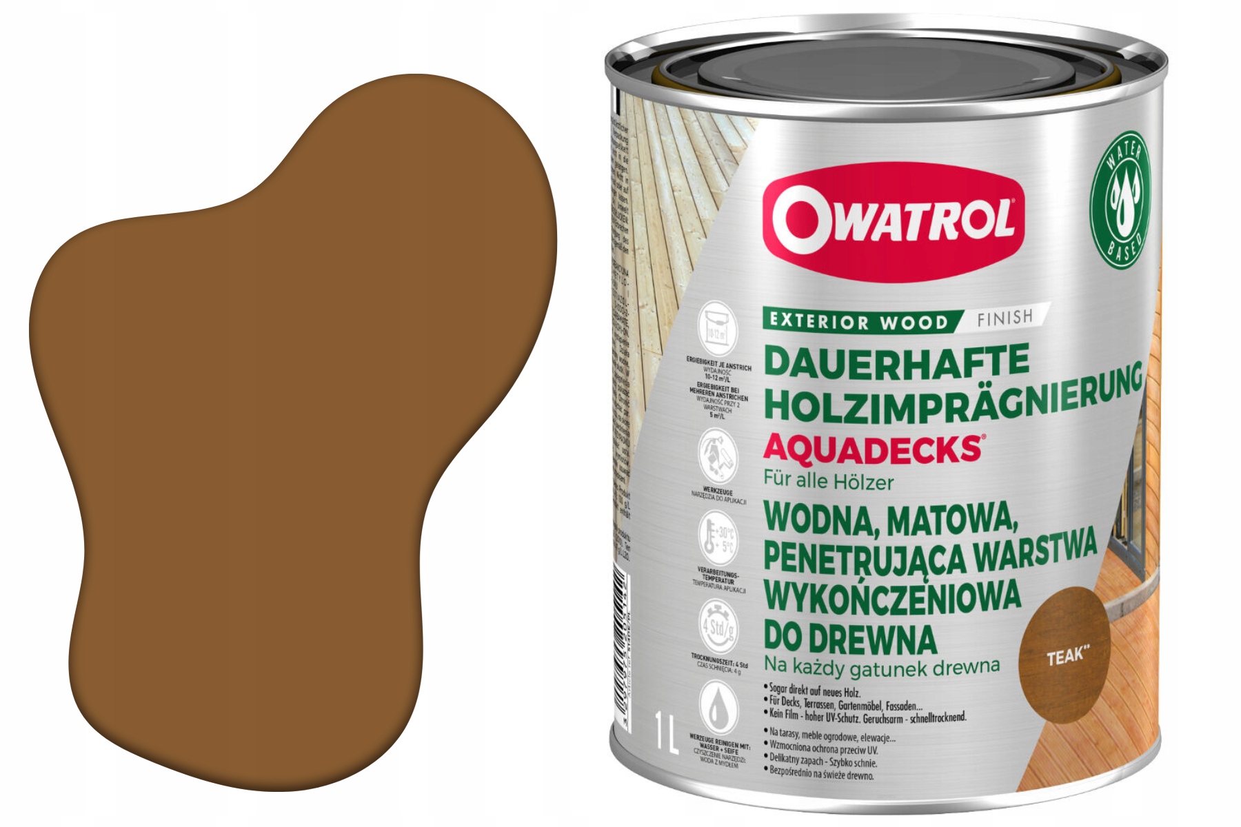 Aquadecks výrobník sody pro všechny druhy dřeva 1L Teak