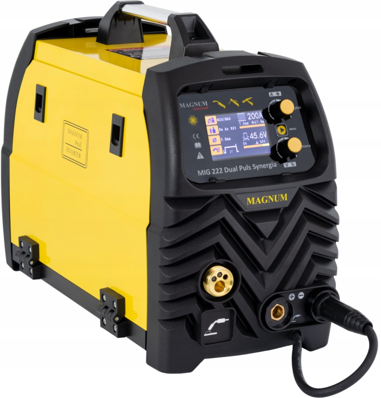 Migomat 220A spawarka Magnum Mig 222 Dual Puls Synergia duzy wyswietla LCD