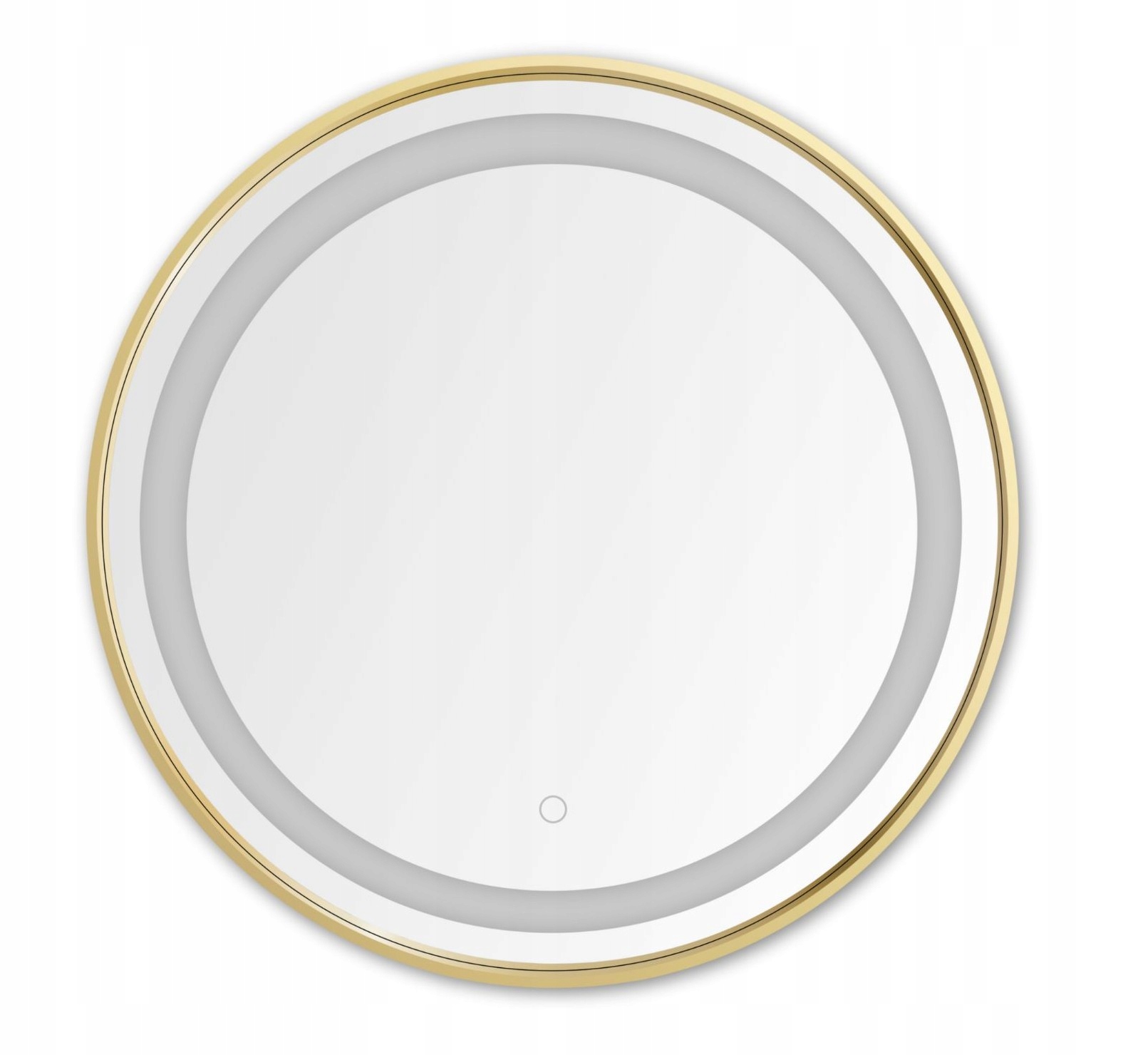 Kúpeľňové zrkadlo okrúhle, zlatý rámik s Led podsvietením 24 W