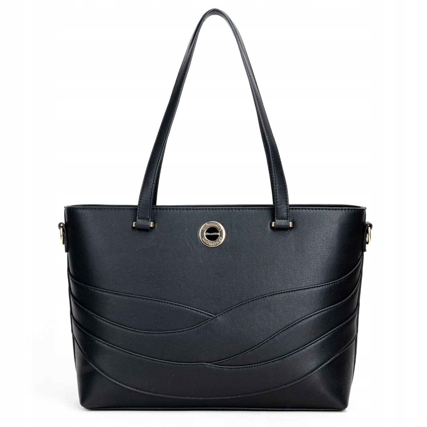 Taška Monnari Černá Klasická Shopper Eko Kůže Velká A4 Na Rameno