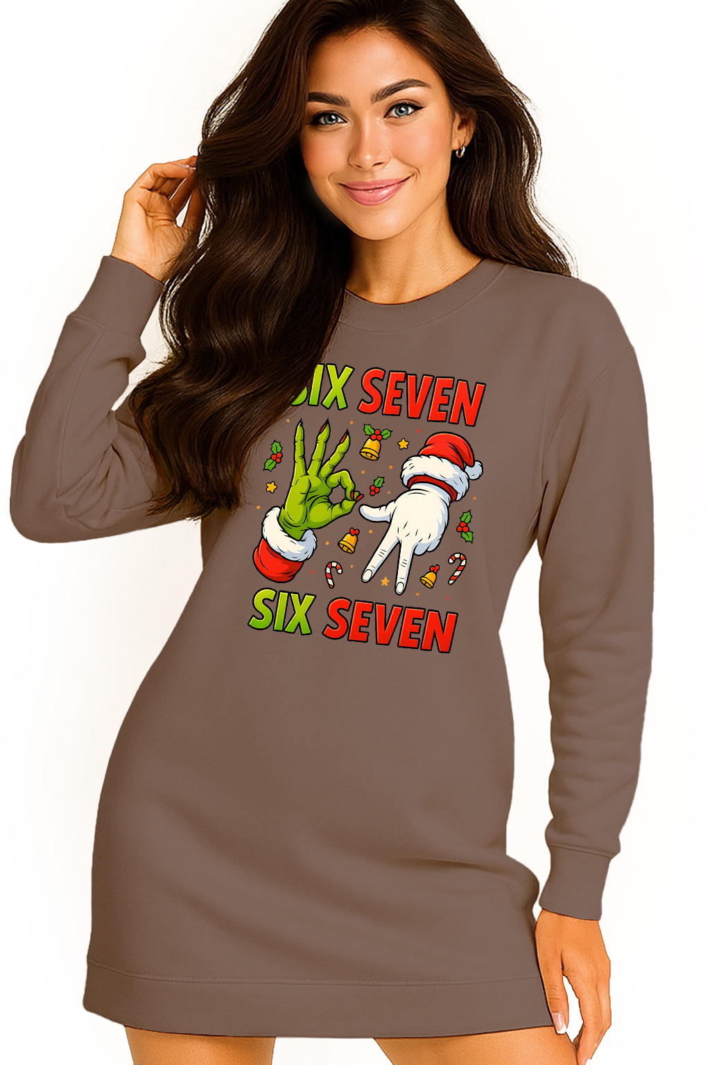 Mikina Vánoční Oversize Šaty Six Seven 67 Dárek K Vánocům M