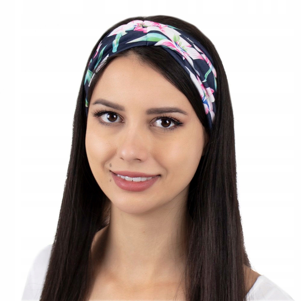 

Opaska Do Włosów szeroka Bandamka turban Kwiaty
