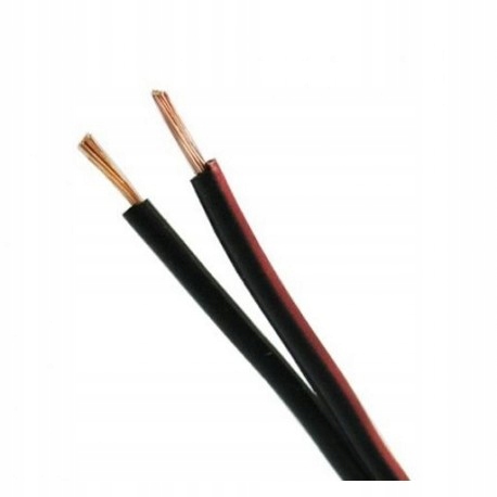 KABEL PRZEWÓD DO LED DWUŻYŁOWY CZARNY 2x0,75 MIEDŹ | 50m Marka Flash