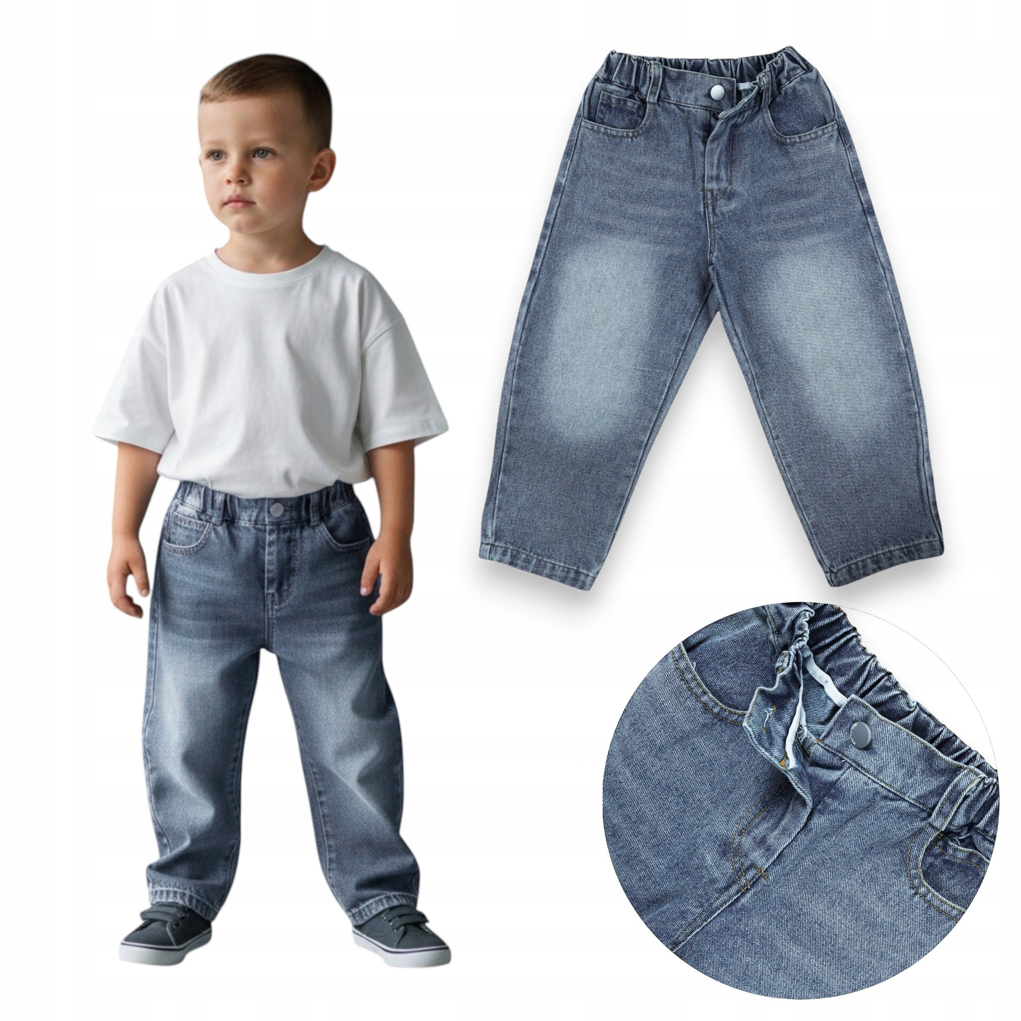 Spodnie Jeansowe Chłopięce 104cm Niebieskie Jeansy dla Dziecka Chłopca