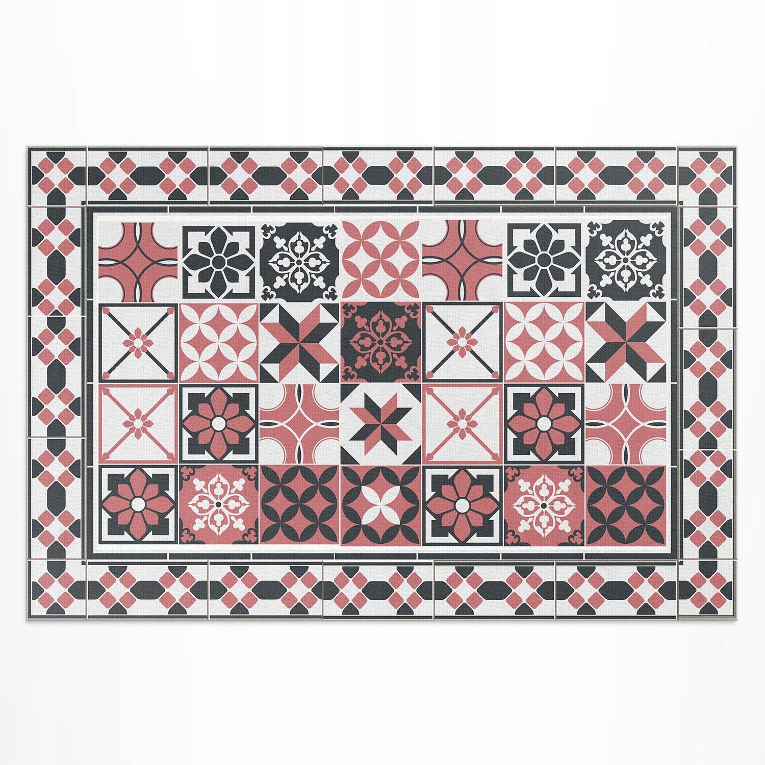 Balkónový vinylový koberec Trojfarebná geometria ozdobné dlaždice 120 x 80 cm
